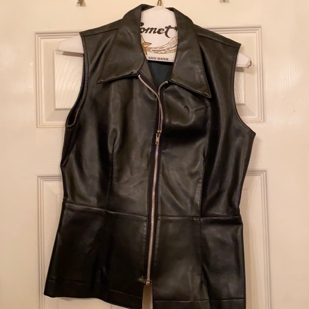 Black pleather vest